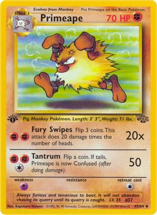 Primeape (043/64) 1st Edition [Jungle] - Uncommon