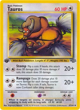 Tauros (047/64) 1st Edition [Jungle] - Uncommon