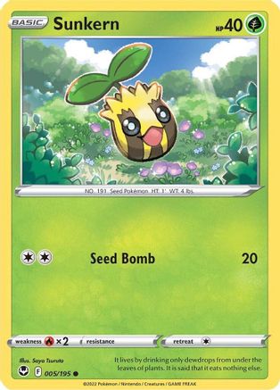 Sunkern (005/195) Reverse Holofoil [Silver Tempest] - Common
