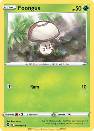 Foongus (011/195) Reverse Holofoil [Silver Tempest] - Common