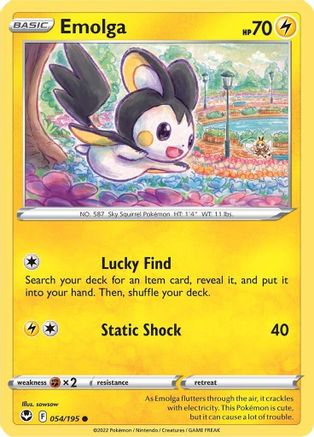 Emolga (054/195) Reverse Holofoil [Silver Tempest] - Common