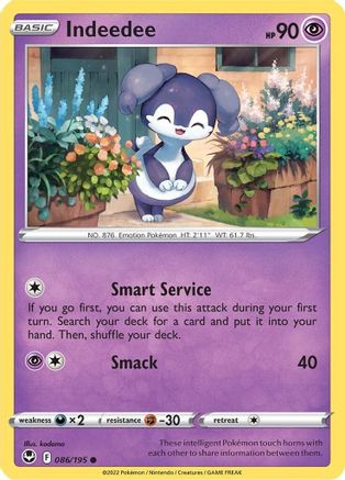 Indeedee (086/195) Reverse Holofoil [Silver Tempest] - Common