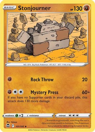 Stonjourner (101/195) Reverse Holofoil [Silver Tempest] - Uncommon