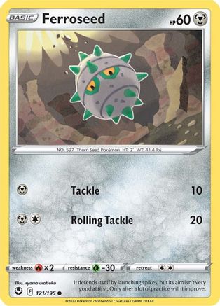 Ferroseed (121/195) Reverse Holofoil [Silver Tempest] - Common