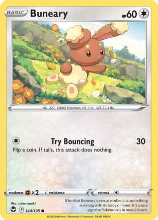 Buneary (144/195) Reverse Holofoil [Silver Tempest] - Common