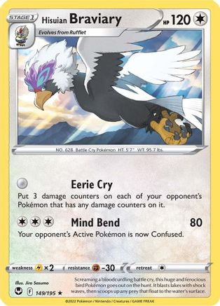Hisuian Braviary (149/195) [Silver Tempest] - Rare