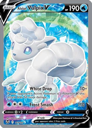 Alolan Vulpix V (Full Art) (173/195) Holofoil [Silver Tempest] - Ultra Rare