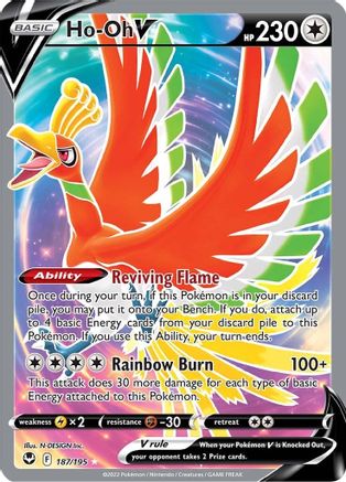 Ho-Oh V (Full Art) (187/195) Holofoil [Silver Tempest] - Ultra Rare