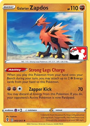 Galarian Zapdos (82) [Prize Pack Series Cards] - Rare