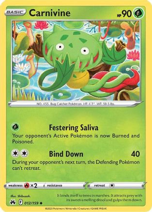 Carnivine (012/159) Reverse Holofoil [SWSH Crown Zenith] - Uncommon