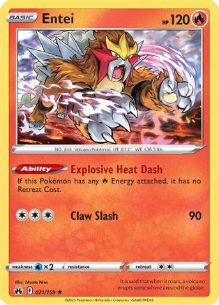 Entei (021/159) Holofoil [SWSH Crown Zenith] - Holo Rare