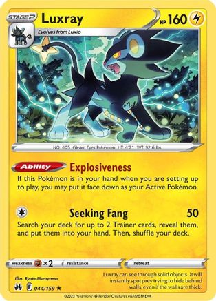 Luxray (044/159) Reverse Holofoil [SWSH Crown Zenith] - Rare