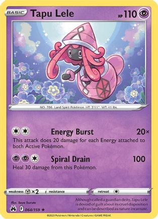 Tapu Lele (064/159) Reverse Holofoil [SWSH Crown Zenith] - Holo Rare