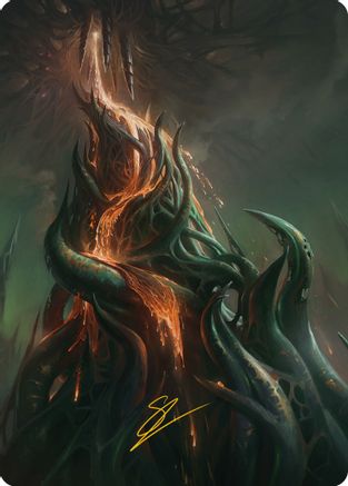 Copperline Gorge Art Card (Gold-Stamped Signature) (ASONE-057) - Art Series: Phyrexia: All Will Be One