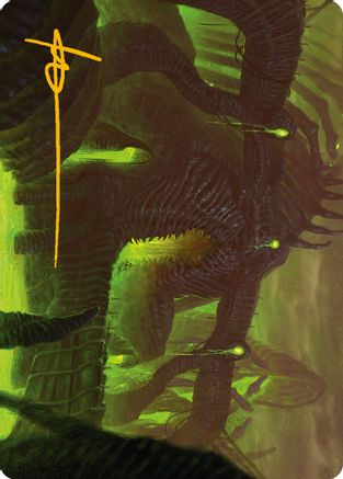 The Dross Pits Art Card (Gold-Stamped Signature) (ASONE-058) - Art Series: Phyrexia: All Will Be One