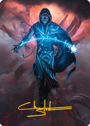 Jace, the Perfected Mind Art Card (15/81) (Gold-Stamped Signature) (ASONE-015) - Art Series: Phyrexia: All Will Be One