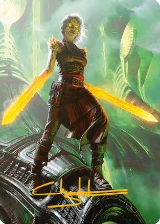 Nahiri, the Unforgiving Art Card (51/81) (Gold-Stamped Signature) (ASONE-051) - Art Series: Phyrexia: All Will Be One