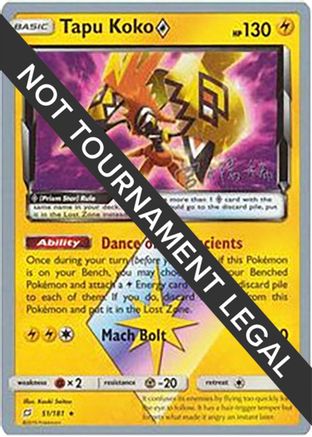 Tapu Koko Prism Star - 2019 (Haruki Miyamoto) (051) [World Championship Decks] - Prism Rare