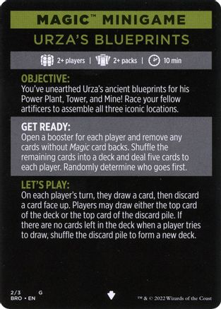 Magic Minigame: Urza's Blueprints (BRO-002) - The Brothers' War