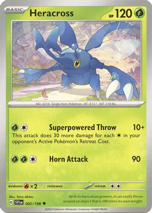 Heracross (002) Reverse Holofoil [Scarlet & Violet Base Set] - Uncommon