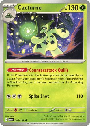 Cacturne (006/198) Reverse Holofoil [Scarlet & Violet Base Set] - Uncommon