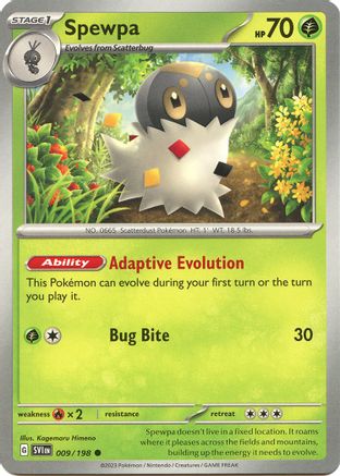 Spewpa (009) Reverse Holofoil [Scarlet & Violet Base Set] - Common