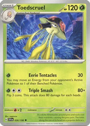 Toedscruel (026) Reverse Holofoil [Scarlet & Violet Base Set] - Uncommon