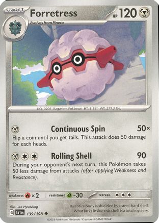 Forretress (139) Reverse Holofoil [Scarlet & Violet Base Set] - Uncommon