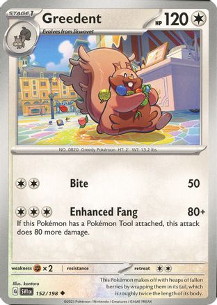 Greedent (152) Reverse Holofoil [Scarlet & Violet Base Set] - Uncommon