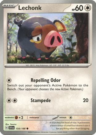 Lechonk (154/198) Reverse Holofoil [Scarlet & Violet Base Set] - Common