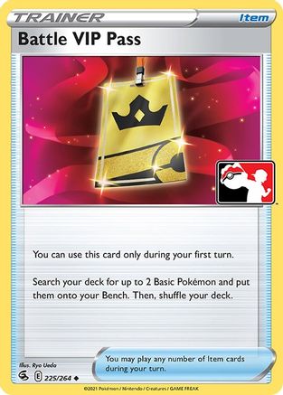 Battle VIP Pass (225/264) Holofoil [Prize Pack Series Cards] - Uncommon