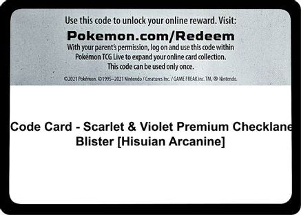 Code Card - Scarlet & Violet Premium Checklane Blister [Hisuian Arcanine] [Scarlet & Violet Base Set] - Code Card