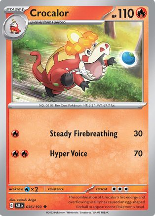 Crocalor (036/193) Reverse Holofoil [Paldea Evolved] - Uncommon