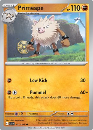 Primeape (107) Reverse Holofoil [Paldea Evolved] - Uncommon