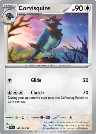 Corvisquire (165) Reverse Holofoil [Paldea Evolved] - Uncommon