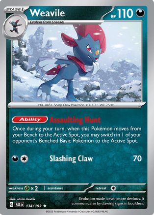 Weavile (134) Reverse Holofoil [Paldea Evolved] - Rare