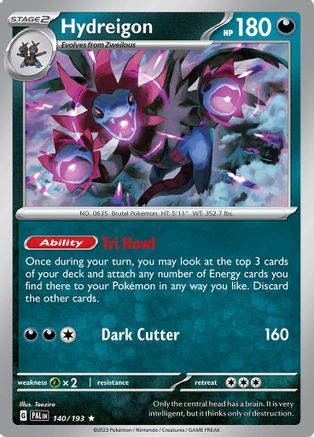 Hydreigon (140) Reverse Holofoil [Paldea Evolved] - Rare
