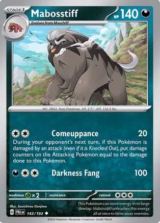 Mabosstiff (143) Reverse Holofoil [Paldea Evolved] - Uncommon