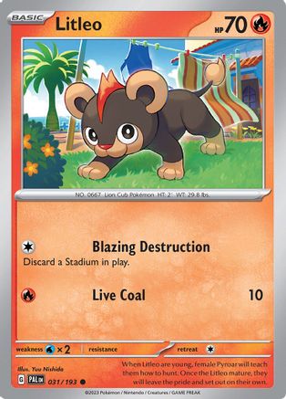 Litleo (031) Reverse Holofoil [Paldea Evolved] - Common