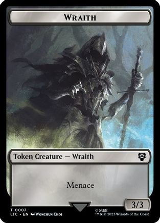 Wraith // Treasure Double-Sided Token (LTC-7 // 12) - Commander: The Lord of the Rings: Tales of Middle-earth