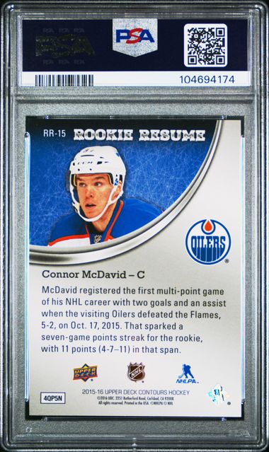2015-16 Upper Deck Contours Rookie Resume #RR-15 Connor McDavid #272/399 PSA 8 (Rookie) | Eastridge Sports Cards