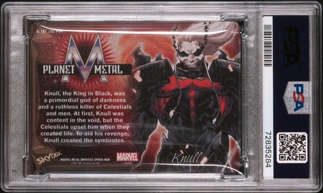 2022 SkyBox Marvel Metal Universe Spider-Man Planet Metal Copper #6 Knull #07/99 PSA 9
