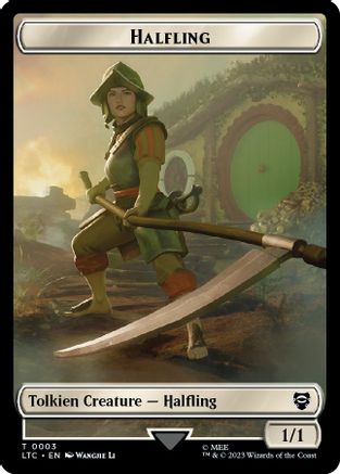 Halfling // Treasure Double-Sided Token (LTC-3 // 12) - Commander: The Lord of the Rings: Tales of Middle-earth