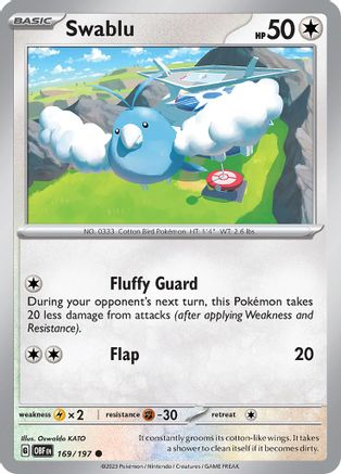 Swablu (169) Reverse Holofoil [Obsidian Flames] - Common