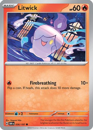Litwick (036) Reverse Holofoil [Obsidian Flames] - Common