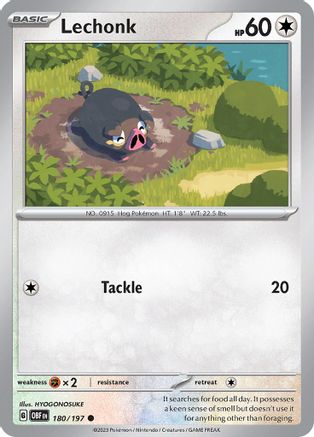Lechonk (180/197) Reverse Holofoil [Obsidian Flames] - Common