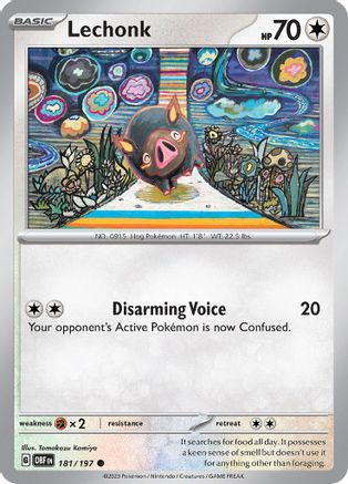 Lechonk (181/197) Reverse Holofoil [Obsidian Flames] - Common