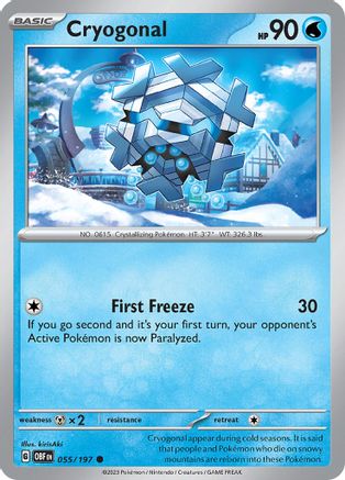 Cryogonal (055) Reverse Holofoil [Obsidian Flames] - Common