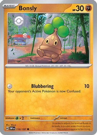 Bonsly (110) Reverse Holofoil [Obsidian Flames] - Common