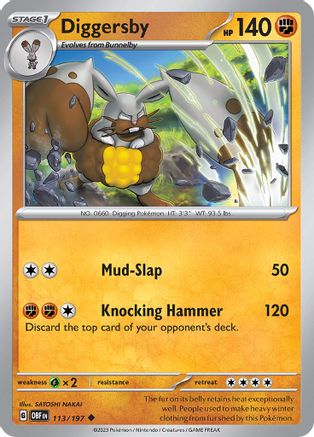 Diggersby (113) Reverse Holofoil [Obsidian Flames] - Uncommon